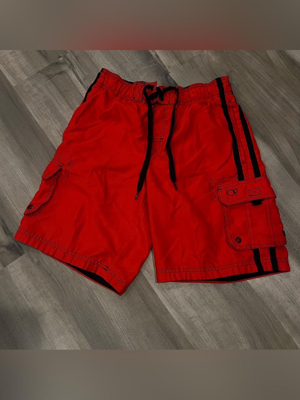 Vtg Y2K Ocean Pacific OP Men's Small 28/30 Red Swim Trunks Board Shorts Surfer